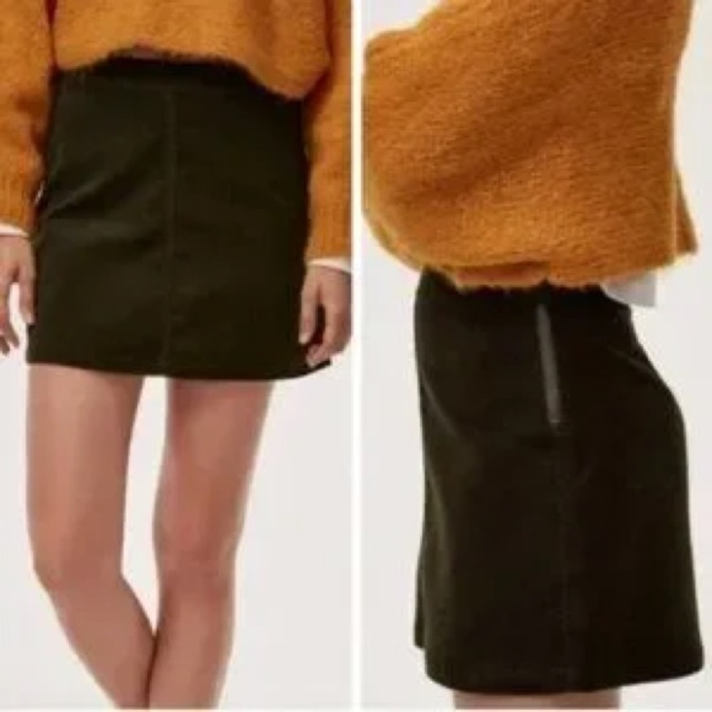 Aritzia Wilfred Olive Green Corduroy Mini Skirt